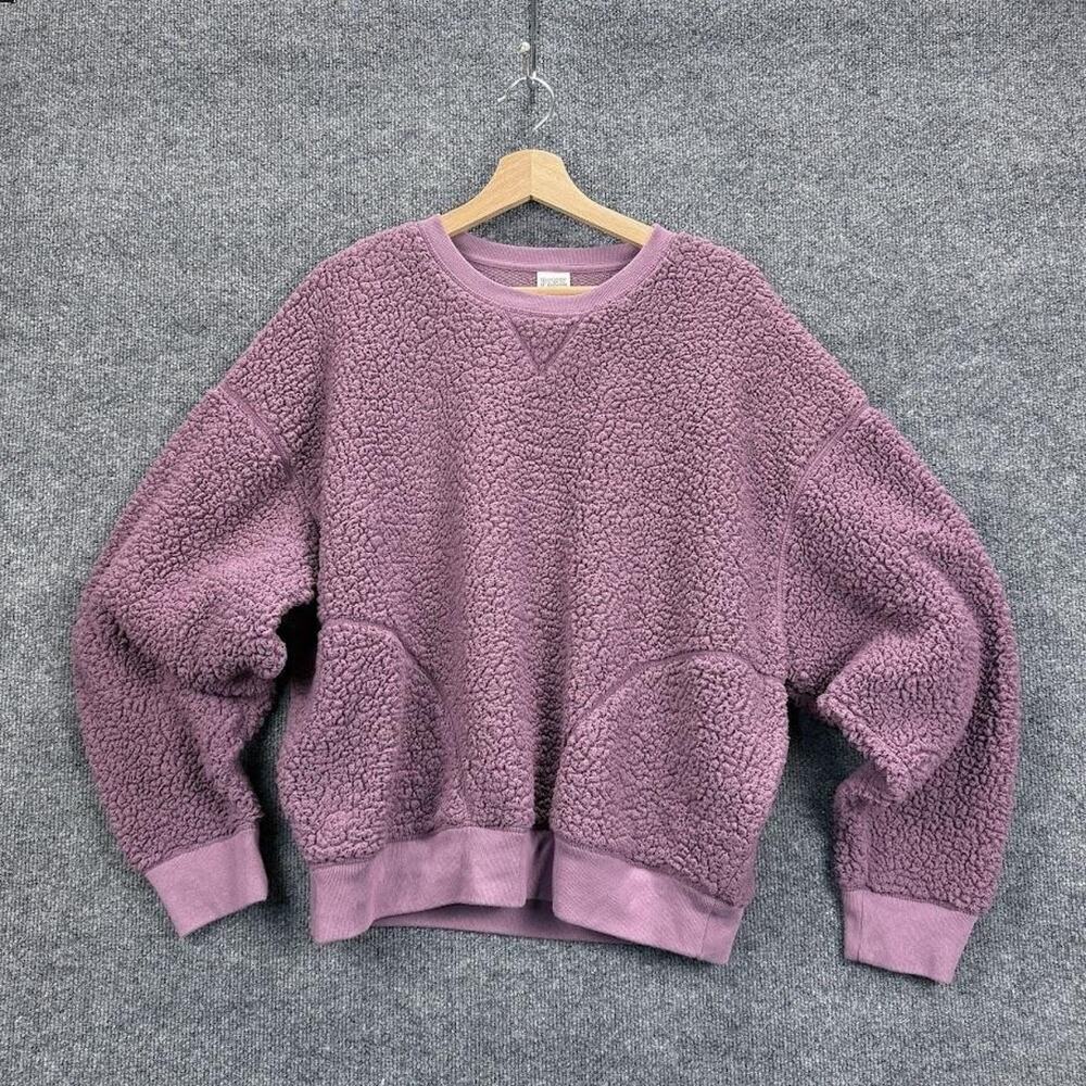 Pink Victoria's Secret Sweater Womens Medium Sherpa Fleece Pullover Cozy Warm